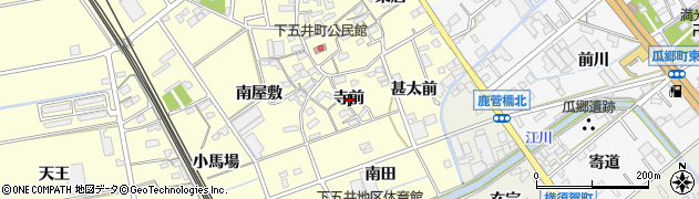 愛知県豊橋市下五井町寺前周辺の地図