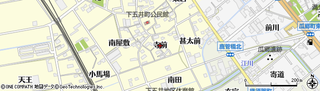 愛知県豊橋市下五井町（寺前）周辺の地図