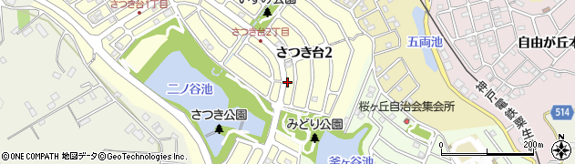 兵庫県三木市さつき台周辺の地図