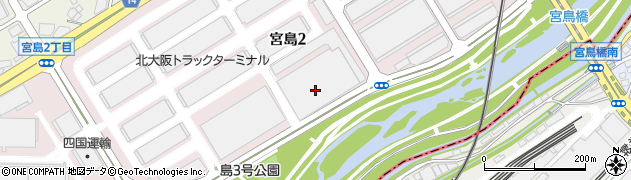 大阪府茨木市宮島周辺の地図