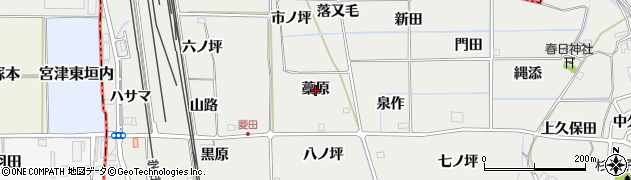 京都府精華町（相楽郡）菱田（藁原）周辺の地図