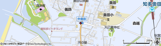 中奥田周辺の地図