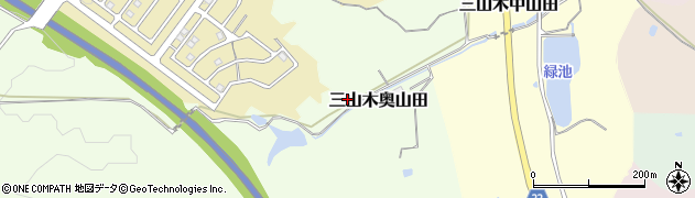 京都府京田辺市三山木奥山田周辺の地図