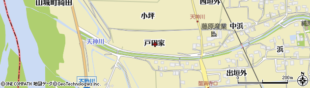 京都府木津川市山城町綺田戸田家周辺の地図