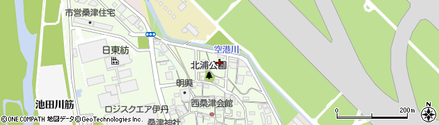 兵庫県伊丹市西桑津（下辻）周辺の地図