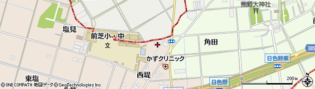 愛知県豊橋市前芝町西堤19周辺の地図