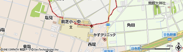 愛知県豊橋市前芝町西堤23周辺の地図