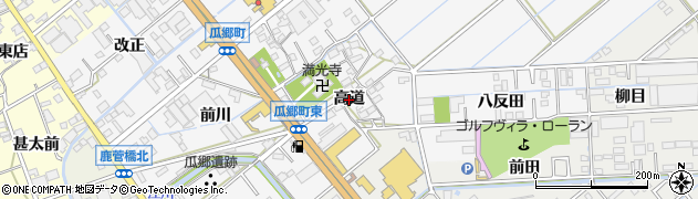 愛知県豊橋市瓜郷町（高道）周辺の地図
