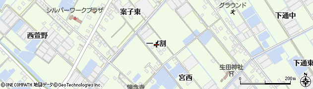 愛知県西尾市一色町生田一ノ割周辺の地図
