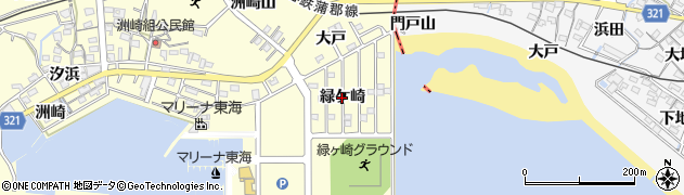 愛知県西尾市東幡豆町（緑ケ崎）周辺の地図