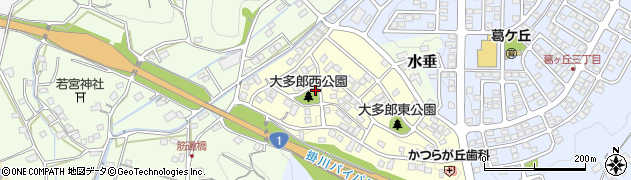 大多郎西公園周辺の地図