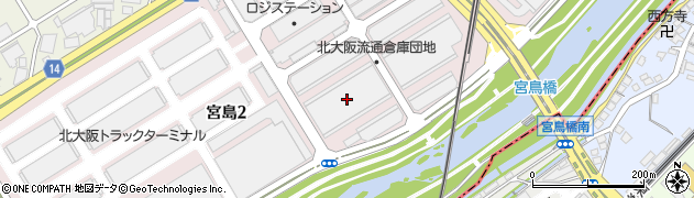 株式会社中央倉庫　大阪支店北大阪営業所周辺の地図