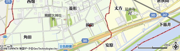 愛知県豊橋市日色野町前田周辺の地図