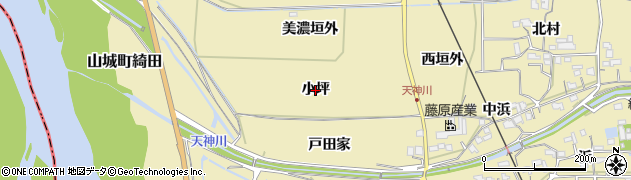 京都府木津川市山城町綺田（小坪）周辺の地図