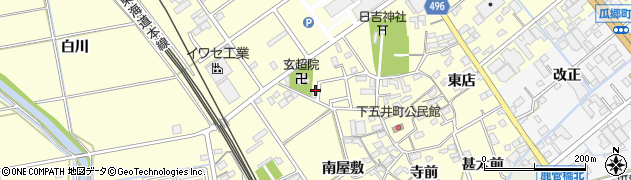 愛知県豊橋市下五井町西屋敷周辺の地図