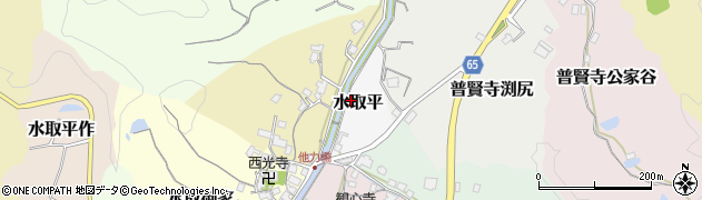 京都府京田辺市水取平周辺の地図