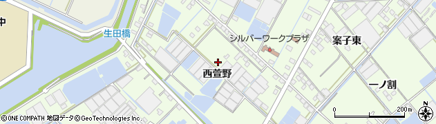 愛知県西尾市一色町生田西萱野周辺の地図