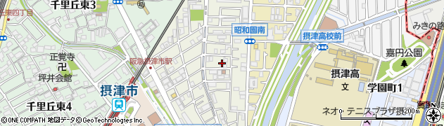 大阪府摂津市香露園周辺の地図