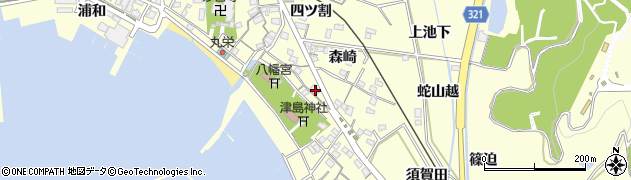 愛知県西尾市東幡豆町宮後21周辺の地図