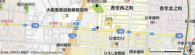 寝屋川香里西之町郵便局 ＡＴＭ周辺の地図