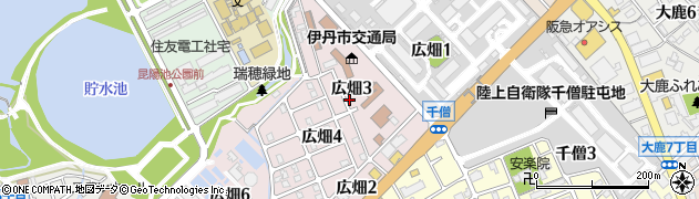 兵庫県伊丹市広畑周辺の地図