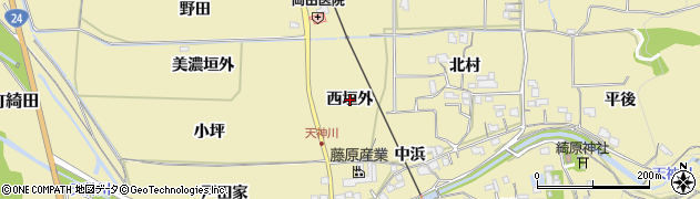 京都府木津川市山城町綺田（西垣外）周辺の地図