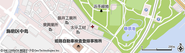 兵庫県姫路市飾磨区中島2394周辺の地図