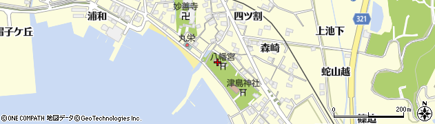 愛知県西尾市東幡豆町宮後33周辺の地図