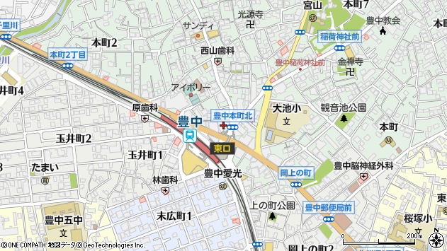 〒560-0021 大阪府豊中市本町の地図