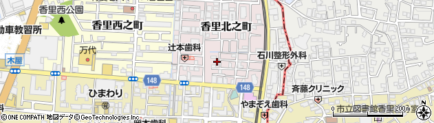 大阪府寝屋川市香里北之町9周辺の地図