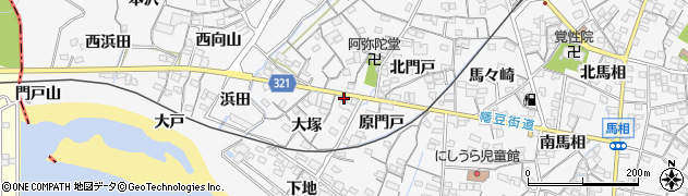 愛知県蒲郡市西浦町神谷門戸1周辺の地図