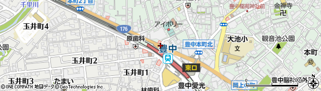 豊中駅前北周辺の地図