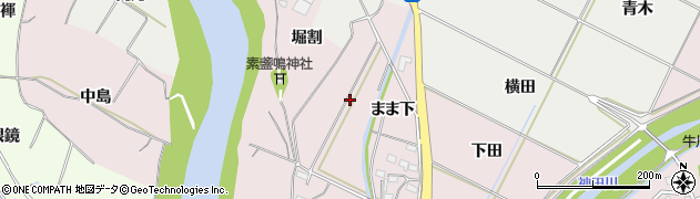 愛知県豊橋市牛川町（向まま下）周辺の地図