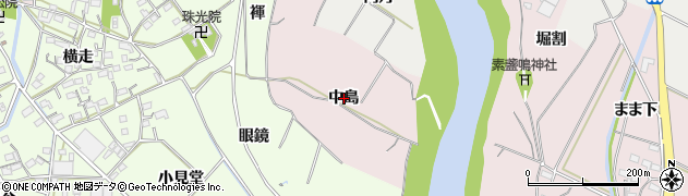 愛知県豊橋市牛川町（中島）周辺の地図