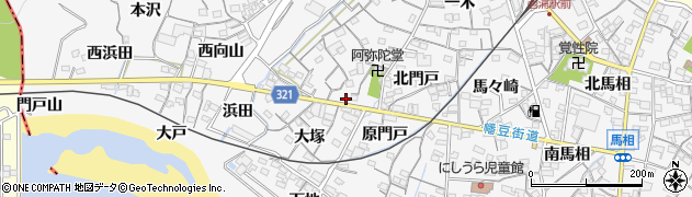 愛知県蒲郡市西浦町神谷門戸20周辺の地図