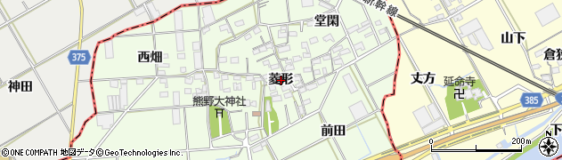 愛知県豊橋市日色野町（菱形）周辺の地図