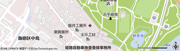 兵庫県姫路市飾磨区中島3394周辺の地図