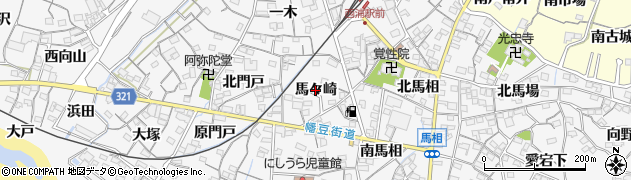 愛知県蒲郡市西浦町（馬々崎）周辺の地図
