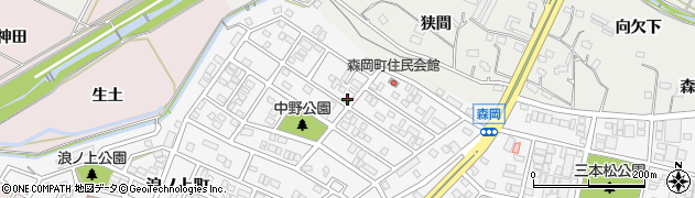 愛知県豊橋市森岡町周辺の地図