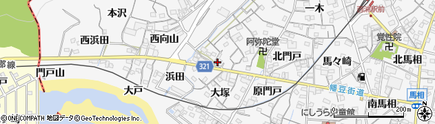 愛知県蒲郡市西浦町神谷門戸23周辺の地図