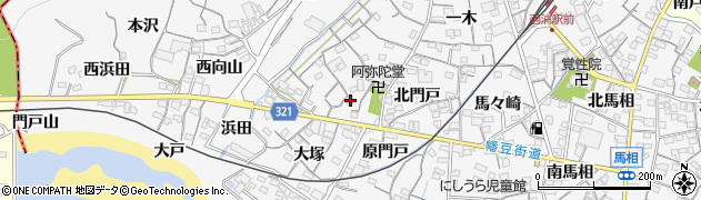 愛知県蒲郡市西浦町神谷門戸8周辺の地図