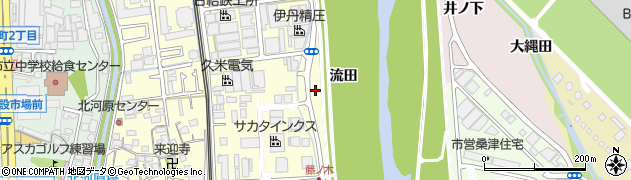 兵庫県伊丹市北河原（流田）周辺の地図