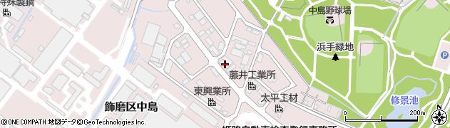 兵庫県姫路市飾磨区中島3408周辺の地図