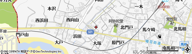 愛知県蒲郡市西浦町神谷門戸25周辺の地図
