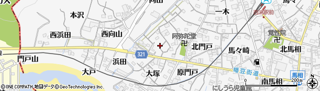 愛知県蒲郡市西浦町神谷門戸18周辺の地図