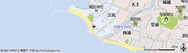 愛知県西尾市西幡豆町江尻87周辺の地図