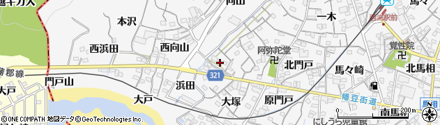愛知県蒲郡市西浦町神谷門戸26周辺の地図