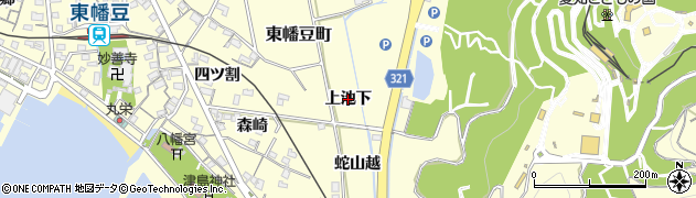 愛知県西尾市東幡豆町（上池下）周辺の地図