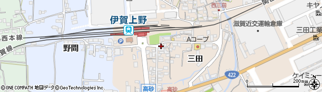 伊賀上野駅前郵便局周辺の地図