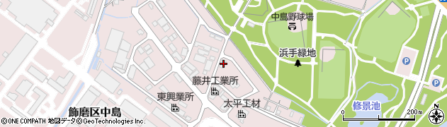 兵庫県姫路市飾磨区中島3387周辺の地図